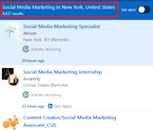 Social Media Marketing Courses in New York - Job Statistics