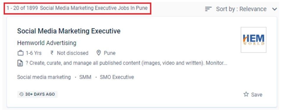 social media marketing courses in pune - job statitics