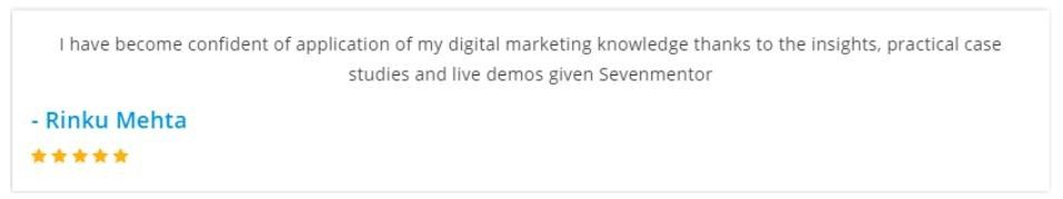 social media marketing courses in pune - seven mentor student reviews