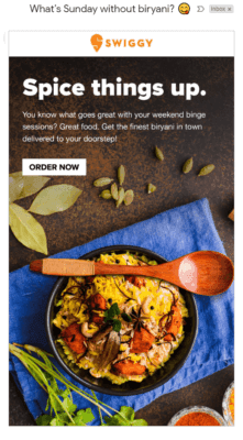 Swiggy Digital Marketing Strategy-Email Marketing