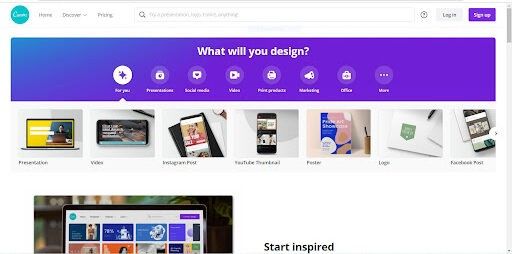 Tools for online teaching - Canva Dashboard