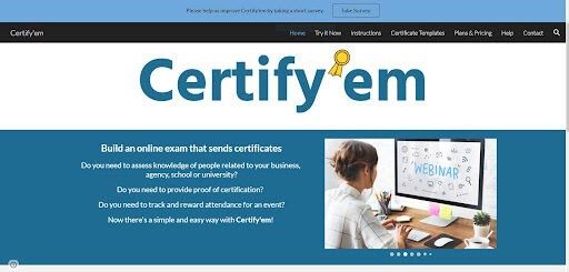 Tools for online teaching - Certify’em