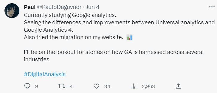 tweet 4 GA4