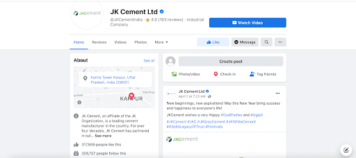 Marketing Strategy of JK Cement - Facebook