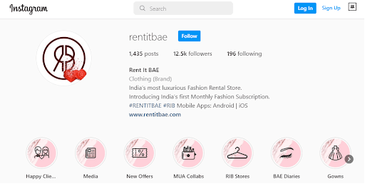 Marketing Strategy Of Flyrobe - Instagram