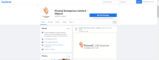 Marketing Stratedy of Piramal Enterprises - Facebook