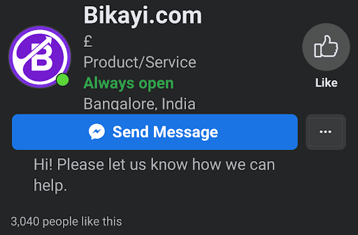 Marketing Strategy of Bikayi - Facebook