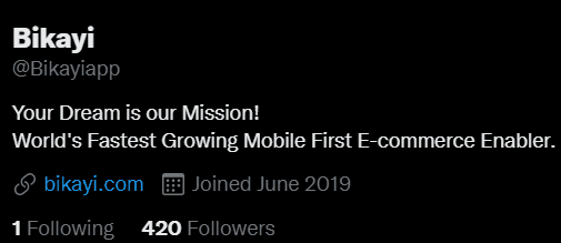 Marketing Strategy of Bikayi - Twitter