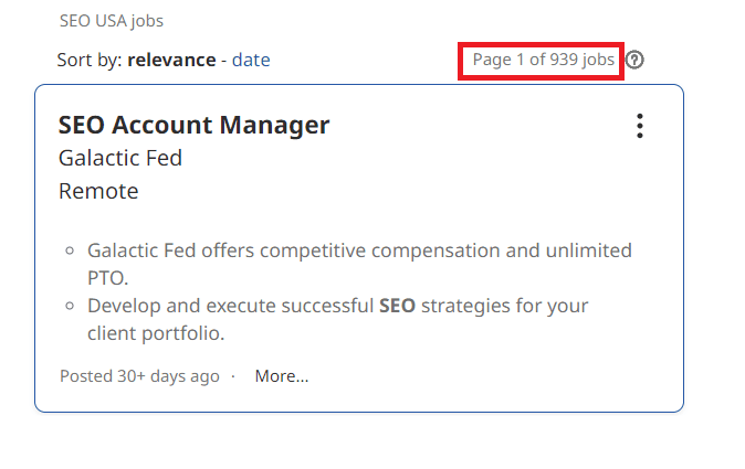 SEO Courses In Clarksville - Job Statistics