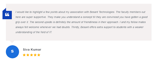 wordpress courses in chennai - besant student reviews