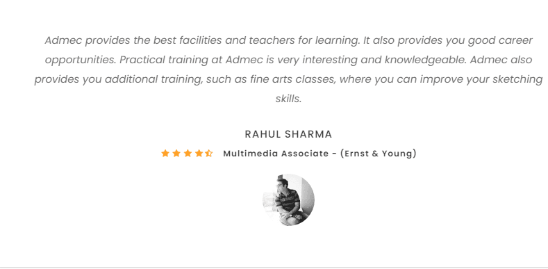 wordpress courses in delhi - admec multimedia student review