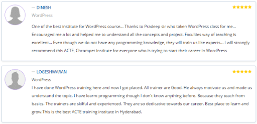 wordpress courses in Hyderabad - acte course reviews