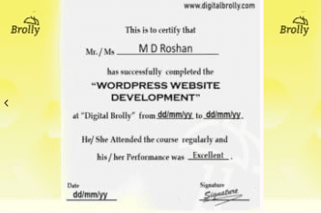 wordpress courses in hyderabad - digital brolly certification