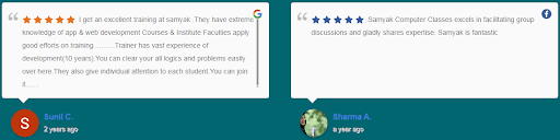 wordpress Courses in jaipur - Samyak Infotech student reviews