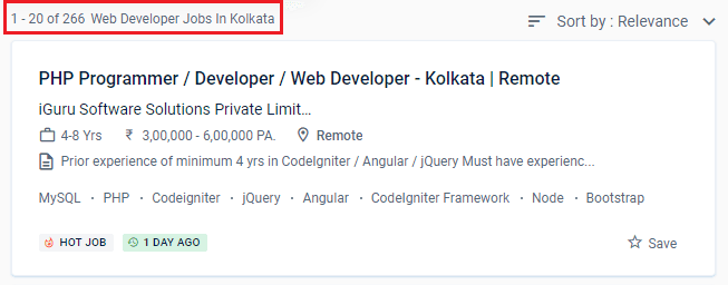 wordpress courses in Kolkata - job statistics